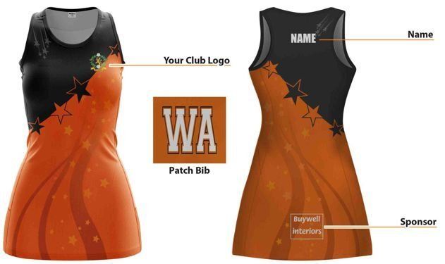 Orange 2025 netball skirt